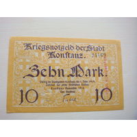 Германия 10 марок 1918 год Констанц
