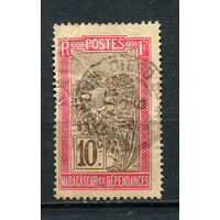 Французские колонии - Мадагаскар - 1908 - Ландшафт 10С - (есть тонкое место) - [Mi.78] - 1 марка. Гашеная.  (Лот 46Dc)