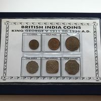Британская Индия. Набор монет Георг V 1911-1936