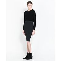 Zara миди юбка-карандаш эластичная черная, размер S/XS