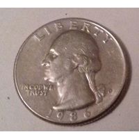 25 центов, США 1986 D