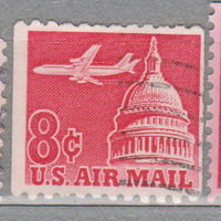 Авиация Авиапочта США 1960 год лот 9 без боковых перфораций