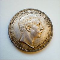 Германия.  Пруссия 3 марки 1912 г Штемпельный блеск