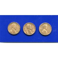 США 3 х 1 цент 1936 (P, D, S)