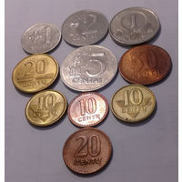 Литва. 10 монет XF-UNC, одним лотом.