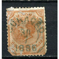 Кюрасао (Нидерландские Антильские острова) - 1876/1889 - Король Виллем III 25C - [Mi.11] - 1 марка. Гашеная.  (LOT EP26)-T10P17