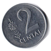 Литва. 2 цента. 1991 г.
