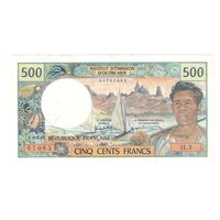 Таити 500 франков образца 1977 года. Тема "Лодки, корабли". Состояние aUNC! Редкая!