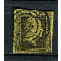 Германские земли - Королевство Пруссия - 1850 - Король Пруссии Фридрих Вильгельм IV - 3Sgr - [Mi.4] - 1 марка. Гашеная.  (Лот 139BP)