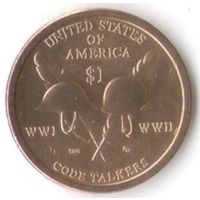 1 доллар США 2016 год  Сакагавея Индейцы-радисты двор D _состояние аUNC/UNC