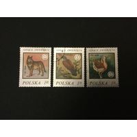 Вымирающие животные. Польша,1977, 3 марки из серии
