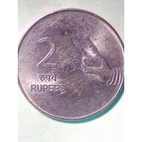 Индия 2 рупии 2009 г. МД- Мумбаи. Нечастый МД.