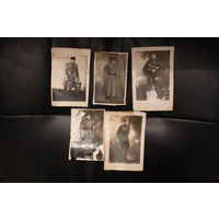 Послевоенные фотографии военнослужащего, 5 штук, некоторые с дефектами.