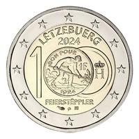 2 евро 2024 Люксембург  100 лет введения в обращения монет с изображением литейщика UNC из ролла