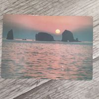 Открытка 1987г. Рассвет в океане. Фото Ю.Муравина, Чистая