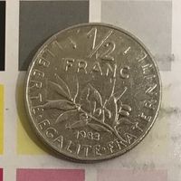 Франция 1/2 франка 1983 D