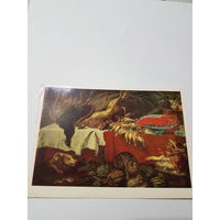 Открытка ,,Натюрморт с битой дичью и омаром'' худ.Франс Снейдерс 1983 г.