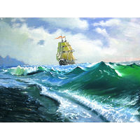 Волна, море и корабль
