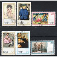 Репродукции картин из Музея новой живописи в Дрездене ГДР 1967 год серия из 6 марок