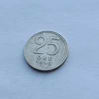 25 эре 1945 года Швеция. Серебро 400. Монета не чищена. 32