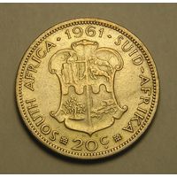 Южная Африка 20 Центов 1961 Серебро