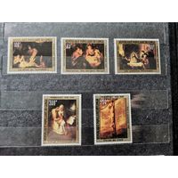 Конго 1980г. Республика Конго. Авиапочта - Картины Рембрандта * [Mi 744-748] (4,0 e)