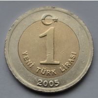 Турция, 1 лира 2005 г.