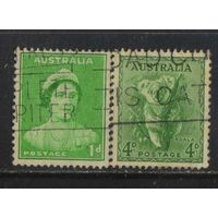 GB Доминион Австралия 1937  Королева Елизавета Коала Стандарт # 1387С,144С