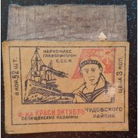 Спичечные этикетки Матрос Балтфлот Аврора 1934