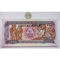 Werty71 Мозамбик 5000 метикал метикас метикалей 1989 UNC банкнота Пришельцы в Африке 1 1