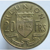 1к Реюньон 20 франков 1964 ТОРГ уместен  (290) распродажа коллеции