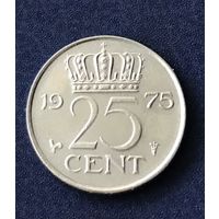 Нидерланды 25 центов 1975