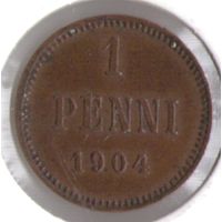 1 пенни 1904 год _состояние VF/ХF