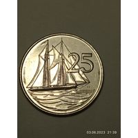 Каймановы острова 25 центов 1996 года .