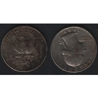 США km164a 25 центов 1985 год (P) kmA164a (f