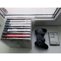 PlayStation 3 PS3 10 дисков, геймпад, HDD 80Gb