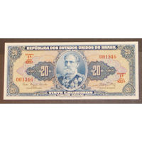 Бразилия 20 крузейро 1963 синяя UNC