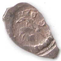 Денга 1505-1533 г. Василий III Иоаннович чеканка в Пскове Буквы AIB под всадником _состояние XF/aUNC