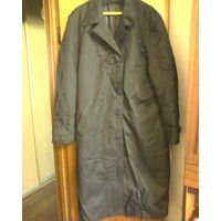 Плащ-пальто  утеплённое для больших людей-чёрное-С поясом. Р-р 182-104-92