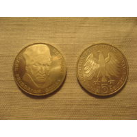 5 марок 1977г. Карл Гаусс. Серебро.
