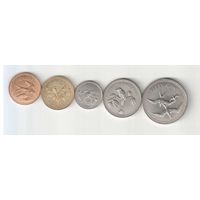 Набор монет Белиза эксклюзивного 1974 года  1,5,10,25,50 центов (5 штук) 44