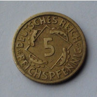 Германия - Веймарская республика 5 рейхсфеннигов. 1926. A