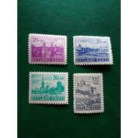 Почтовые марки оккупации Эстонии, Города Эстонии, 4 марки из серии 6 марок (Ми 5-8), 1941 год.