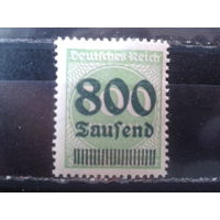 Германия 1923 Стандарт надпечатка 800тыс на 500м**