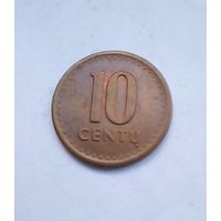 Литва 10 центов 1991 г