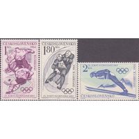 1964. Чехословакия. 1447-1449(Mi). Спорт Зимние Олимпийские игры - Инсбрук 1964, Австрия. MNH ** (Ф