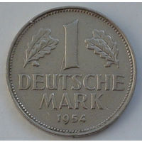 Германия - ФРГ 1 марка. 1954. F