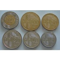 Французская Полинезия. "Таити" Набор из 6 монет = 5,10,20,50,100,200 франков 2021 - 2022 года