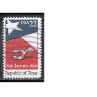 США-1986, (Мих.1790),  гаш. , Техас , Флаг(одиночка),