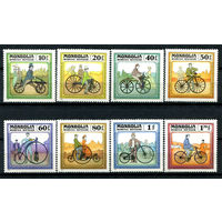 Монголия - 1982г. - История велосипеда - полная серия, MNH, одна марка с отпечатком на клее [Mi 1458-1465] - 8 марок